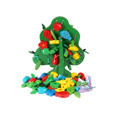 

montessori beaded toys fruit trees wooden math toys for kids baby educational toys learning toys