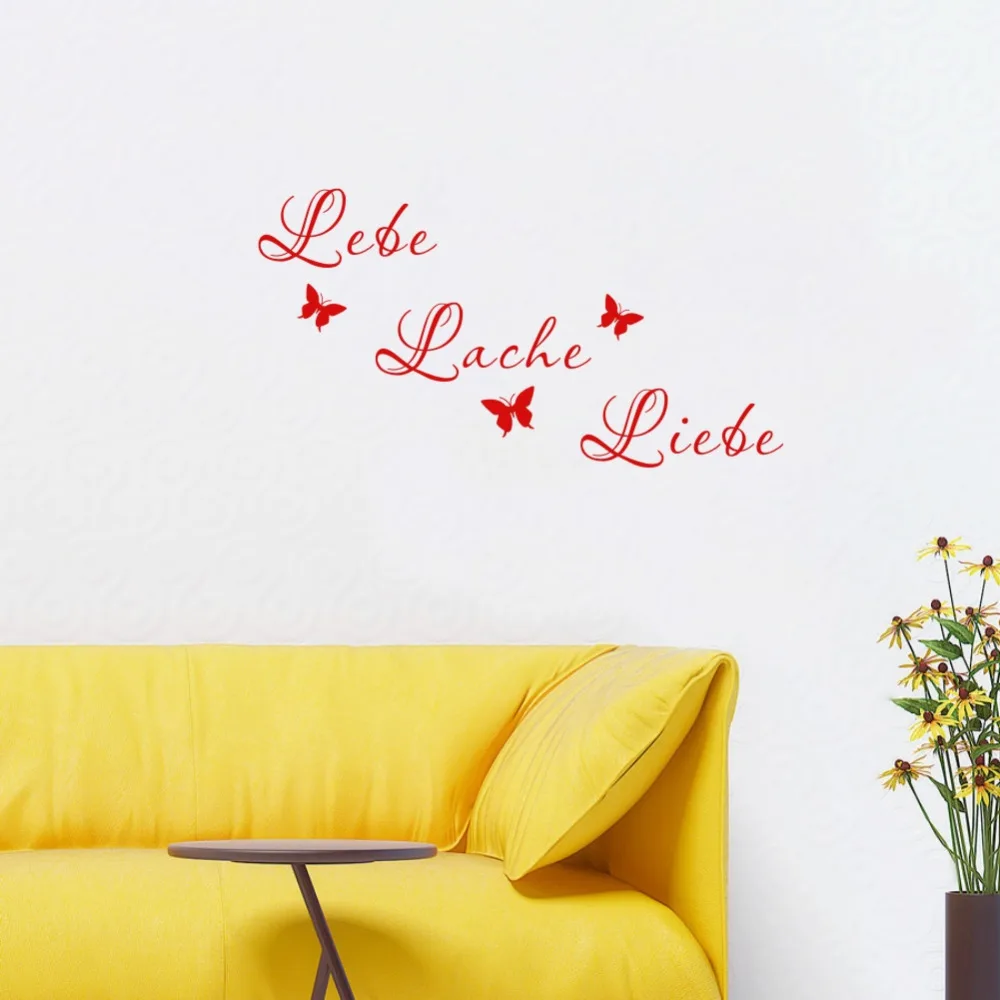 

German Quotes Live laugh love Wall Decal Removable Art Vinyl Wall Sticker Room Decor