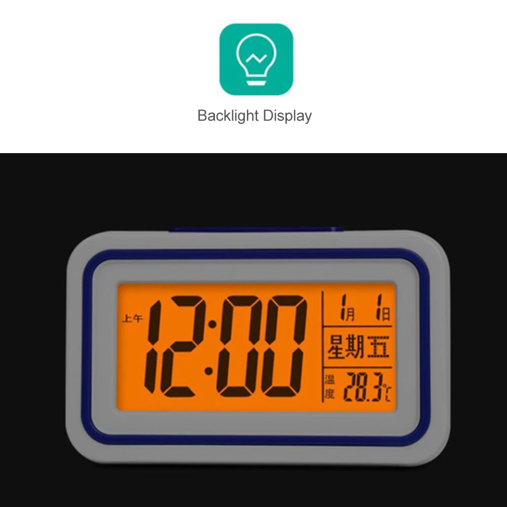 Цифровой будильник, студенческие часы, большой ЖК-дисплей, повтор, электронные детские часы, светильник, датчик, Ночной светильник, офисные настольные часы