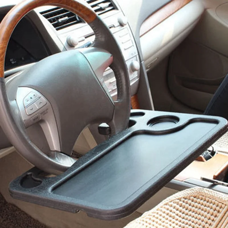 Car Desk Coffee Holder Laptop Computer Table Steering Wheel