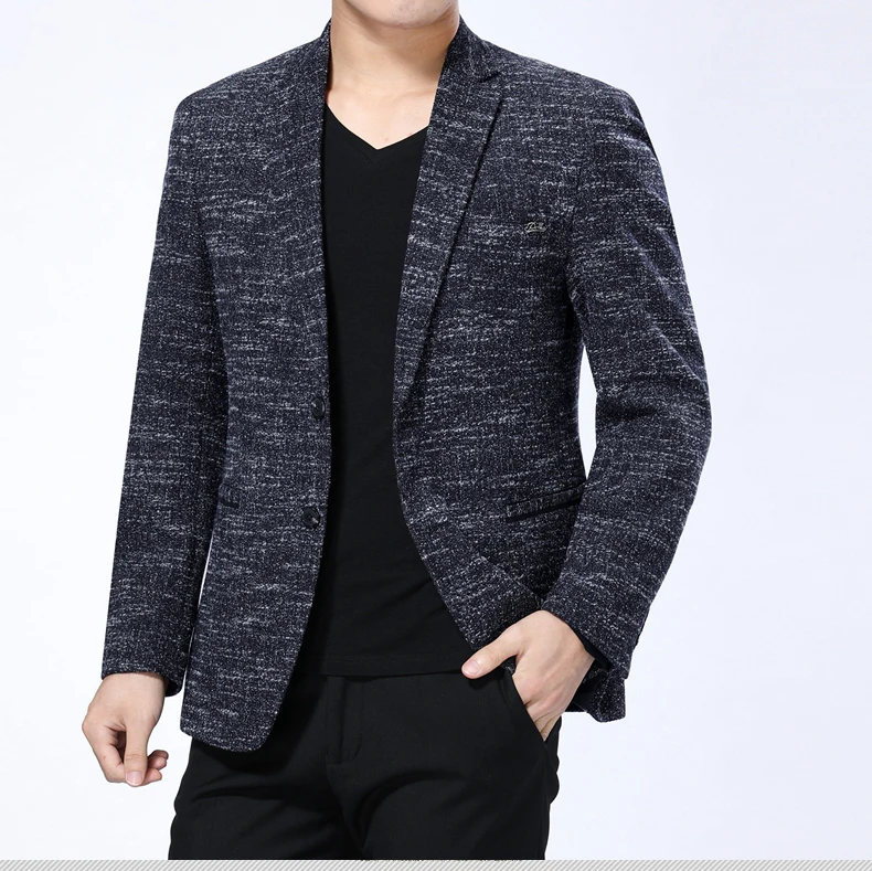 WAEOLSA Men Slim Fit Blazers Woollen Blend Suit Jackets Man  Wool Blazer Hombre Gray Coffee Color Suit Coat Male Costumes et Blazers (9)