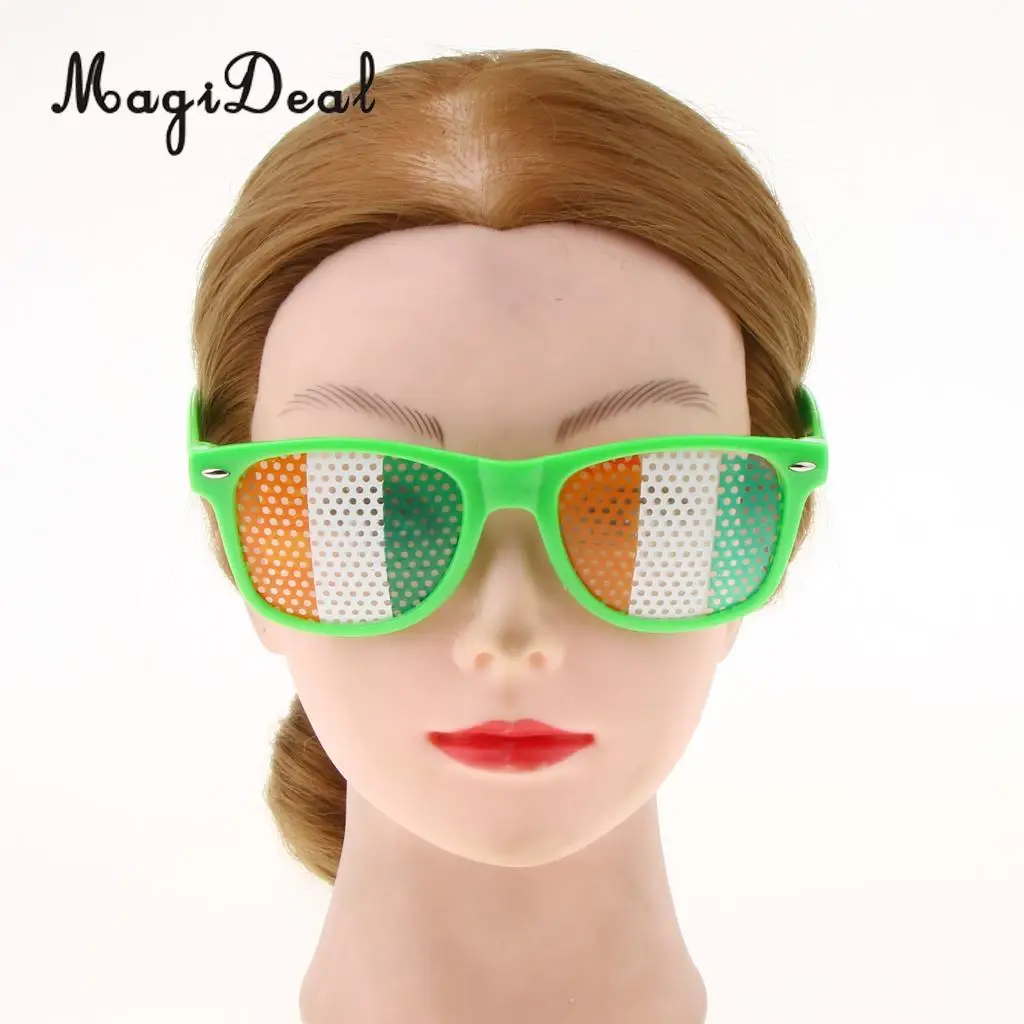 MagiDeal Happy St Patricks Day Eye Glasses Shamrock Irish Flag Sunglasses Costume Accessories Funny Party Favors