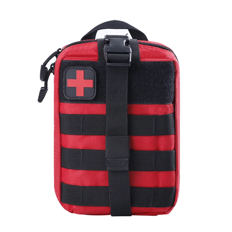 Сумка для первой помощи Molle, тактическая Медицинская Сумка для кемпинга, альпинизма, аварийный чехол, наборы для выживания, многофункциональная поясная сумка - Цвет: red