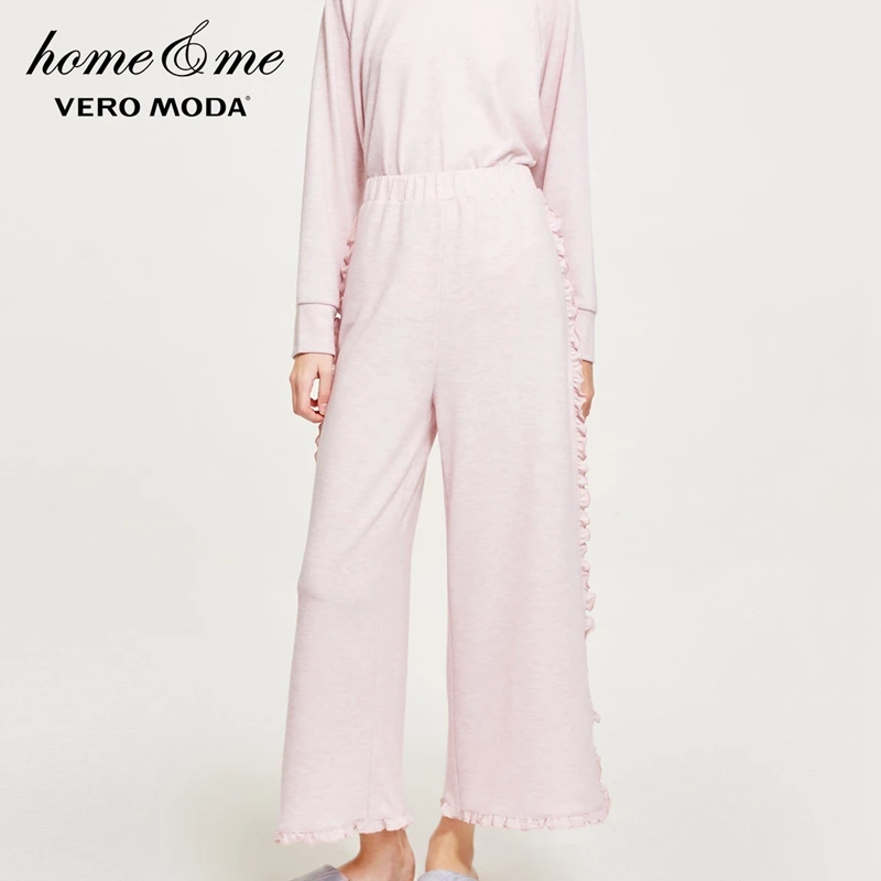 

Vero Moda Women's Ruffled Slits Wide-leg Knitted Leisure Pants | 3181R2504
