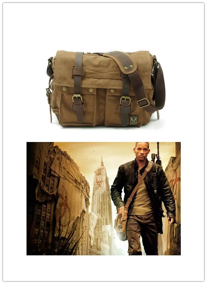

IMIDO 2018 upgradeI AM LEGEND Military Canvas Messenger Bags Crossbody Bags Laptop Bags