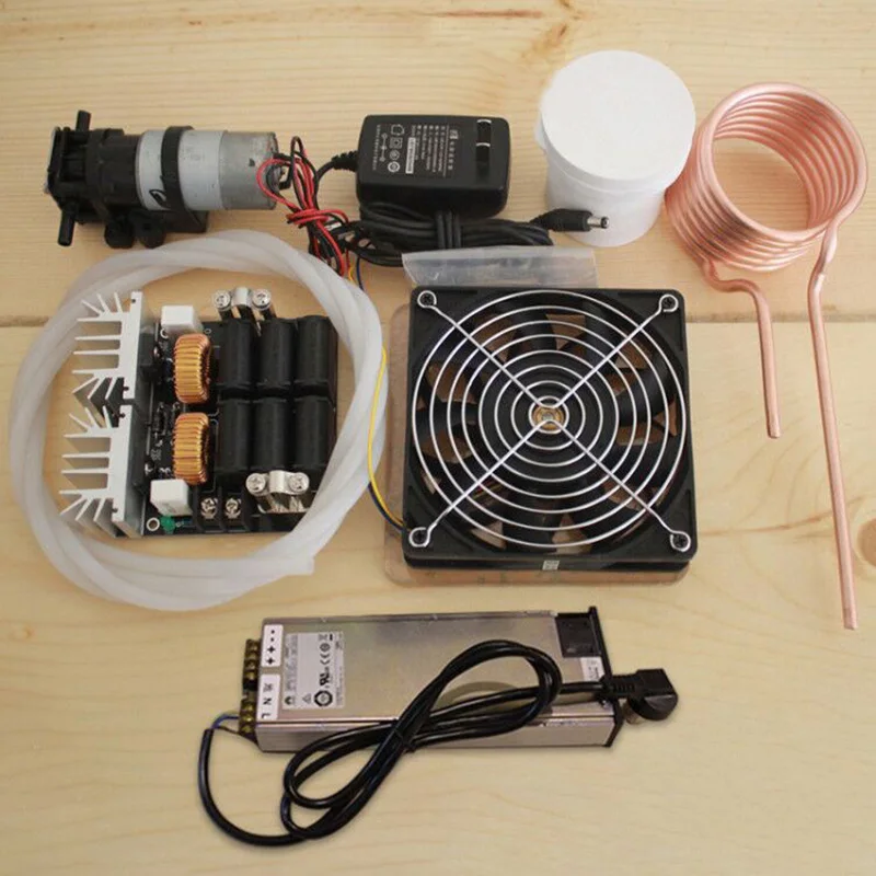 

ZVS Induction Heating PCB Board induction heater heating machine Melted metal + Coil Mayitr+ 2*crucible+Pump+power supply