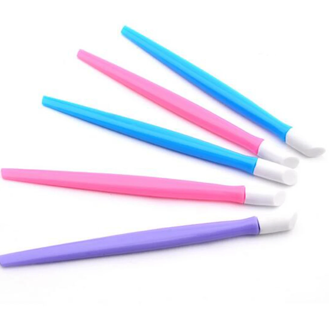 

1pc Radom Color Dual-head Nail Art Sticker Pushing Stick Cuticle Pusher Stick Plastic Handel Rubber Head Manicure Tool