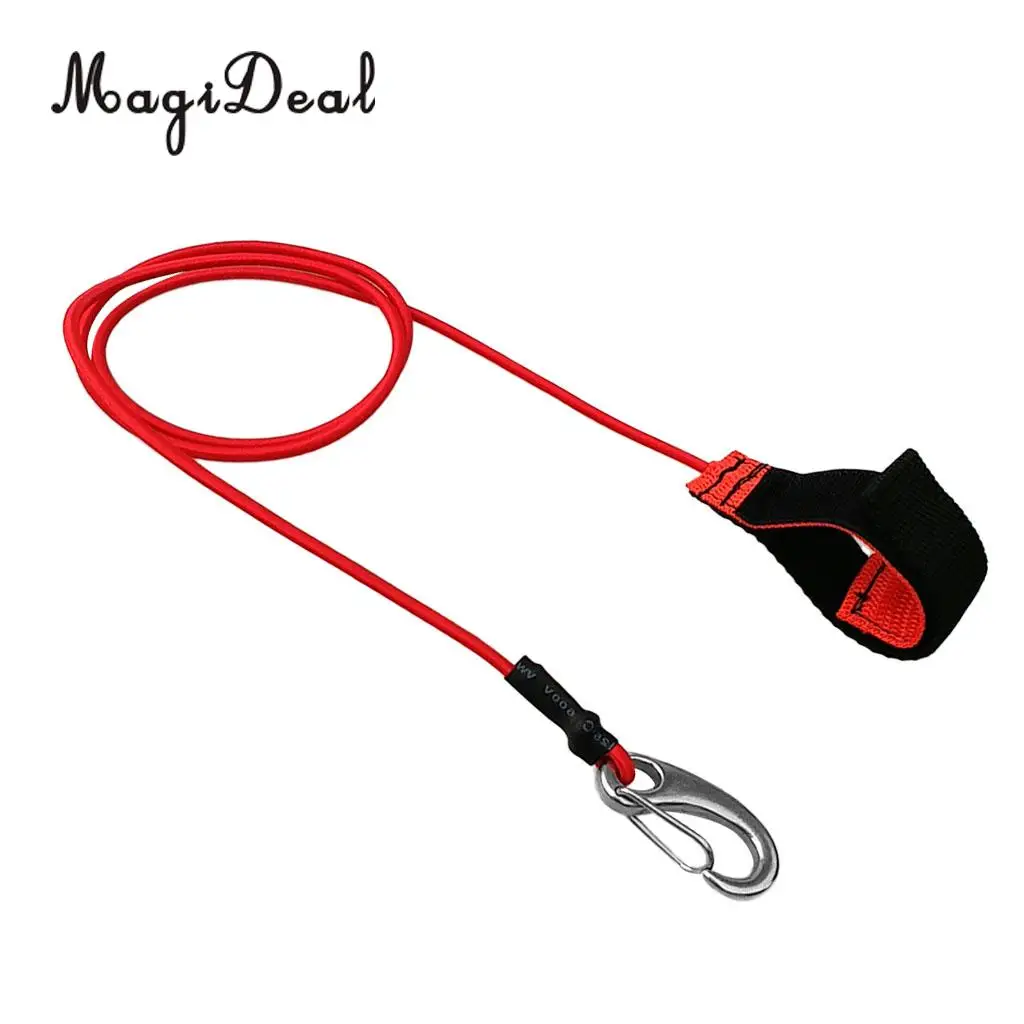 Durable Strong Elastic Kayak SUP Paddle Leash Canoe Boat Fishing Rod Holder Safety Lanyard with Carabiner Clip - Various Colors