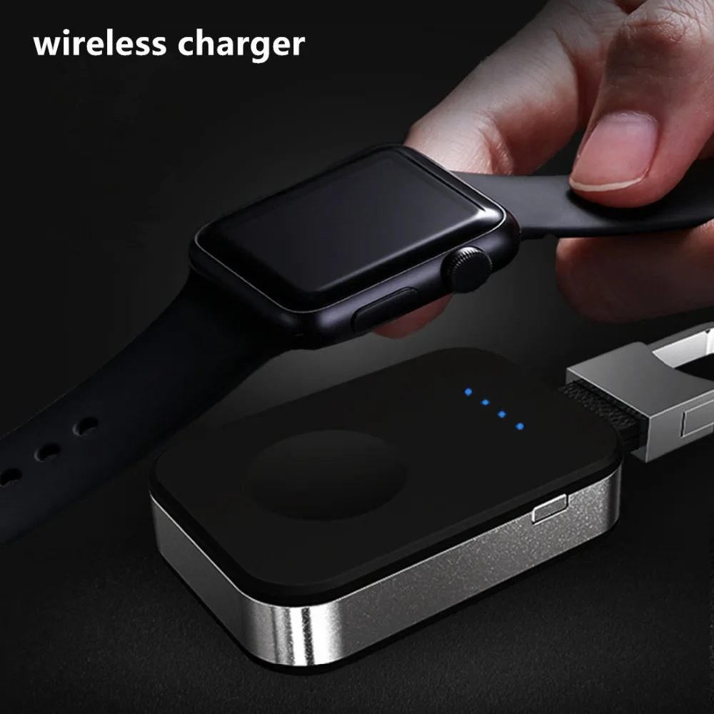 QI Wireless Charger for Apple Watch band 4 42mm/38mm iWatch 3 Portable smart watch External battery Pack power bank KeyChain | Наручные