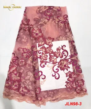 

High Quality French Tulle Net Lace With Stones For Bridal Wedding Dress Wholesale French Lace Mesh Chemical Dress JLN98