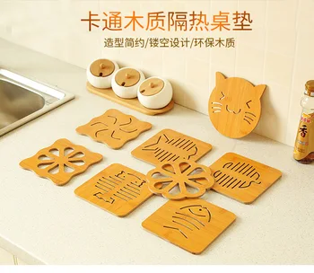 

200 Pcs Wood Heat Resistant Pad Pan Pot Mat Holder Kitchen Cooking Isolation Pad Bowl Cup Coasters