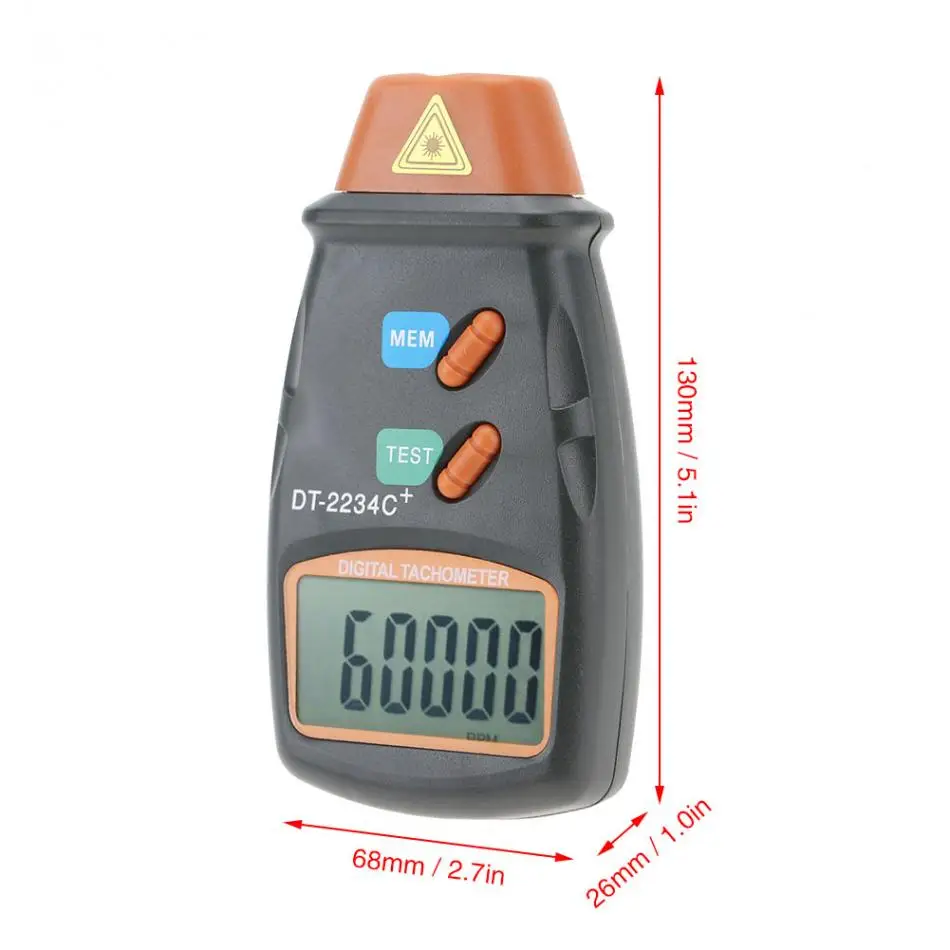 DT-2234C Фото Тахометр бесконтактный RPM тестер метр Цифровой измеритель скорости датчик скорости Tach метр измерительные инструменты