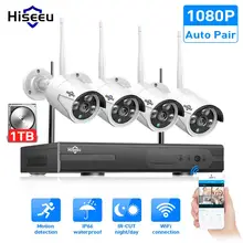 Wireless CCTV System 1080P 1TB HDD 2MP 4CH NVR IP IR-CUT outdoor CCTV Camera IP Security System video Surveillance Kit hiseeu