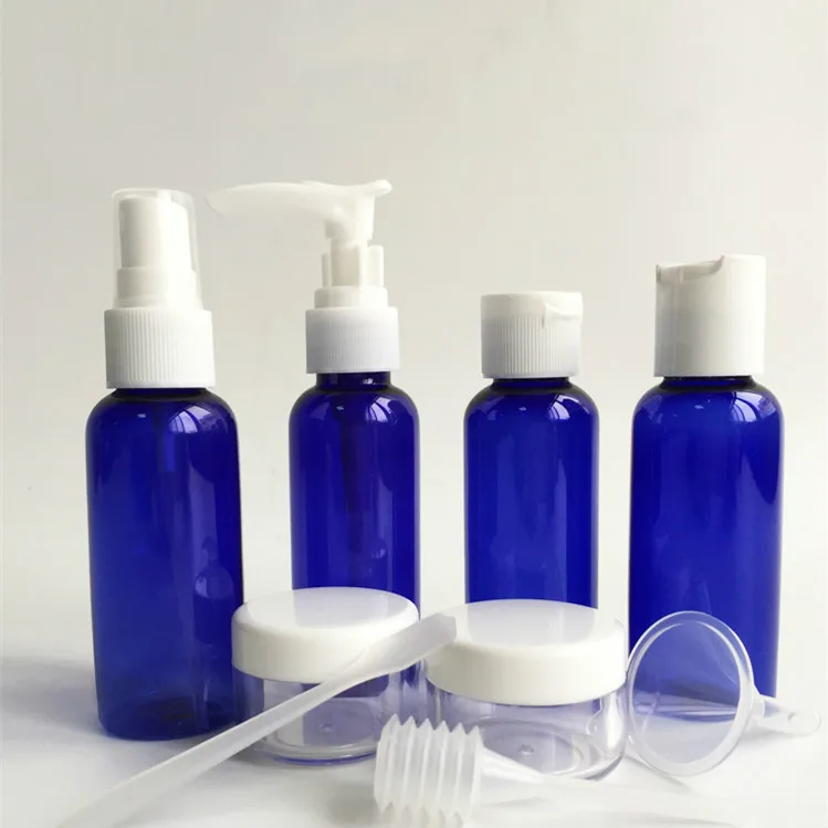 9Pcs/set  50ML Transparent Cosmetics Bottles Portable Travel Makeup Cream Pressed Perfume Clear Spray Refillable Bottles