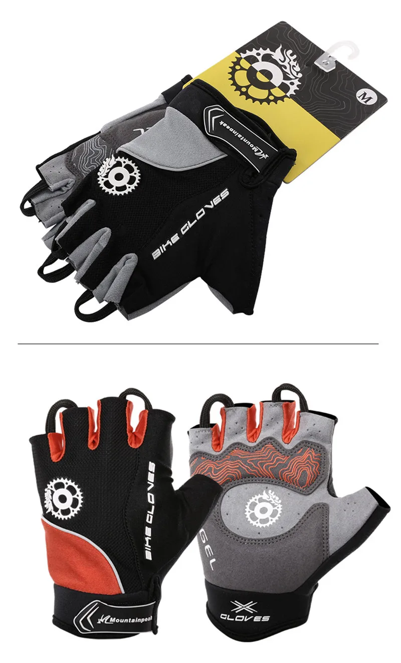 Летние дышащие велосипедные перчатки MTB велосипед перчатки Половина Finger перчатки гель Pad ударостойкие перчатки для Для мужчин Для женщин