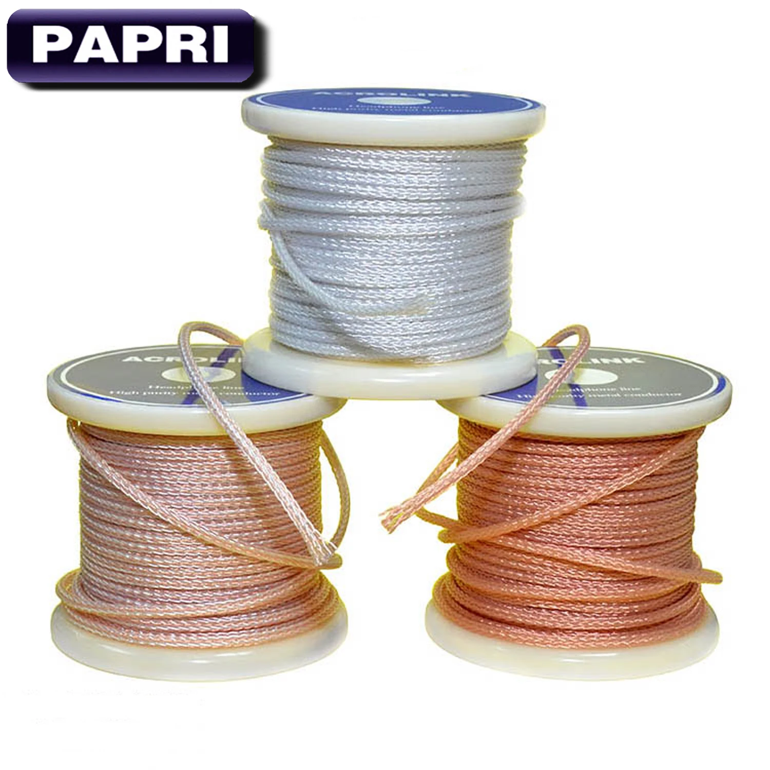 PAPRI DIY Upgrade Headphone Cable OCC Silver Plated Wire Hifi PTFE Isolation Audio Line For Earphone Headsets Wires