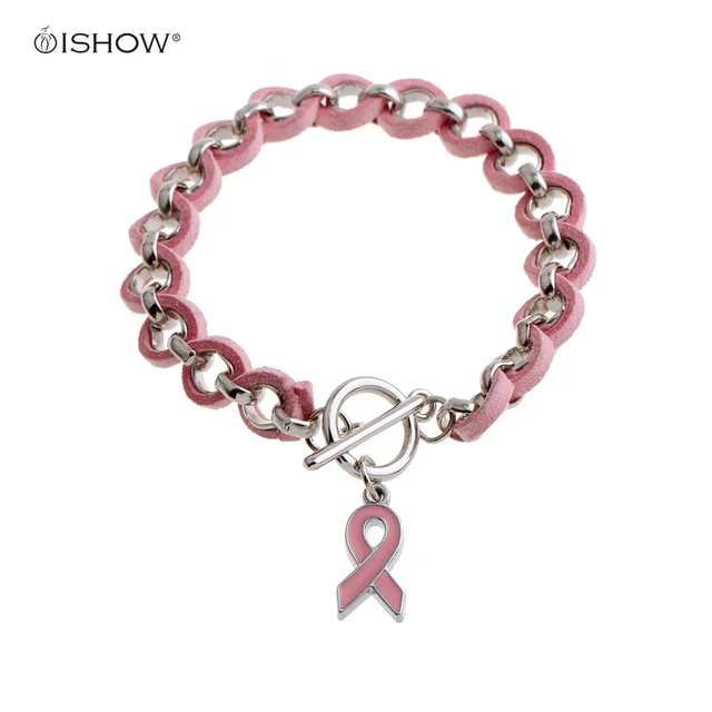 New Silver Bracelet Brazaletes Pulseras Mujer Charm Bracelets T New Silver Bracelet Brazaletes Pulseras Mujer Charm Bracelets T Cancer Awareness Handmade Jewelry Collares Bijoux 2017