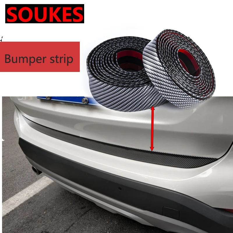 

5D Carbon Fiber Rubber Car Protector Strip Sticker For Hyundai Solaris Tucson 2016 I30 IX35 I20 Accent Santa Fe Citroen C4 C5 C3
