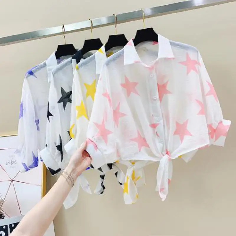 Harajuku ветровка для женщин модное пальто со звездным принтом и поясом Новинка лета