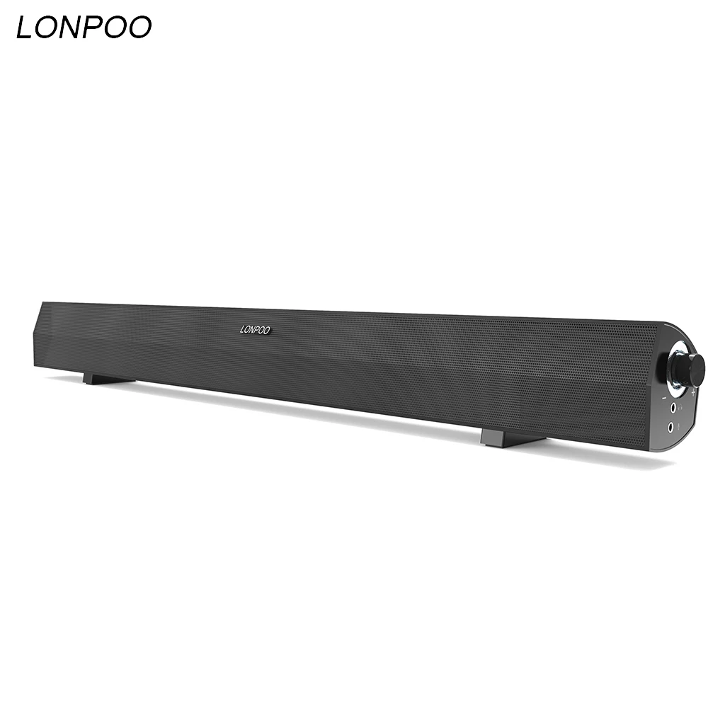 LONPOO USB звуковая панель Hi-Fi Портативная колонка с сабвуфером домашний кинотеатр для смартфона компьютера ноутбука/планшетов черный