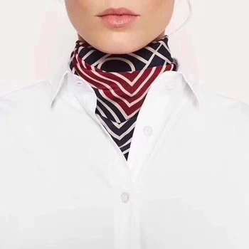 

2019 new fall hit the color geometric women classic silk scarf