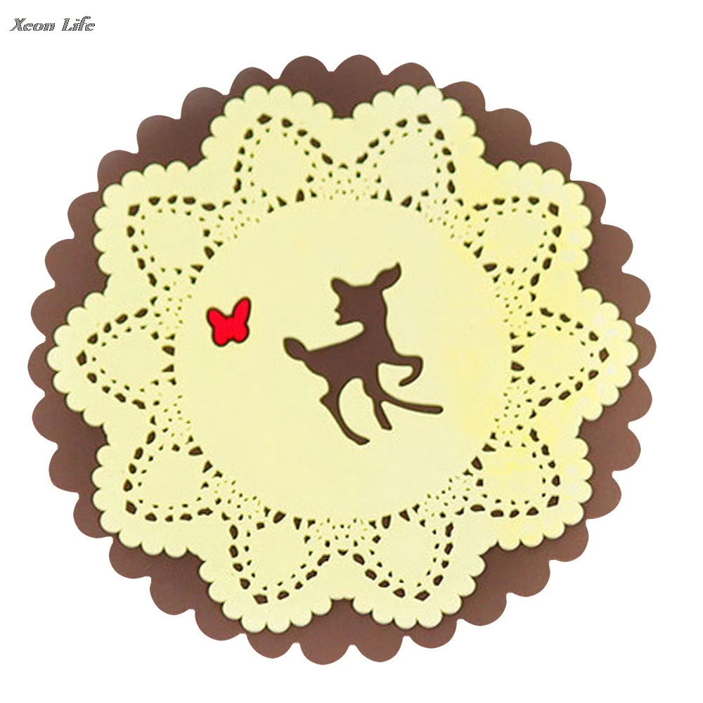 

Animal Coaster Colorful Silicone Cup Drinks Holder Mat Tableware Placemat