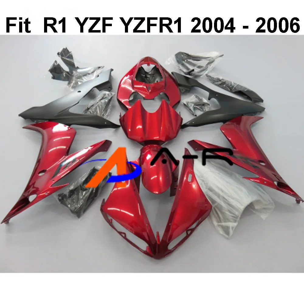 

Motorcycle Injection molding Full Fairing for Yamaha R1 YZF YZFR1 2004 2005 2006 YZF-R1 04-06 Fairings Cowl Deep Red & Black