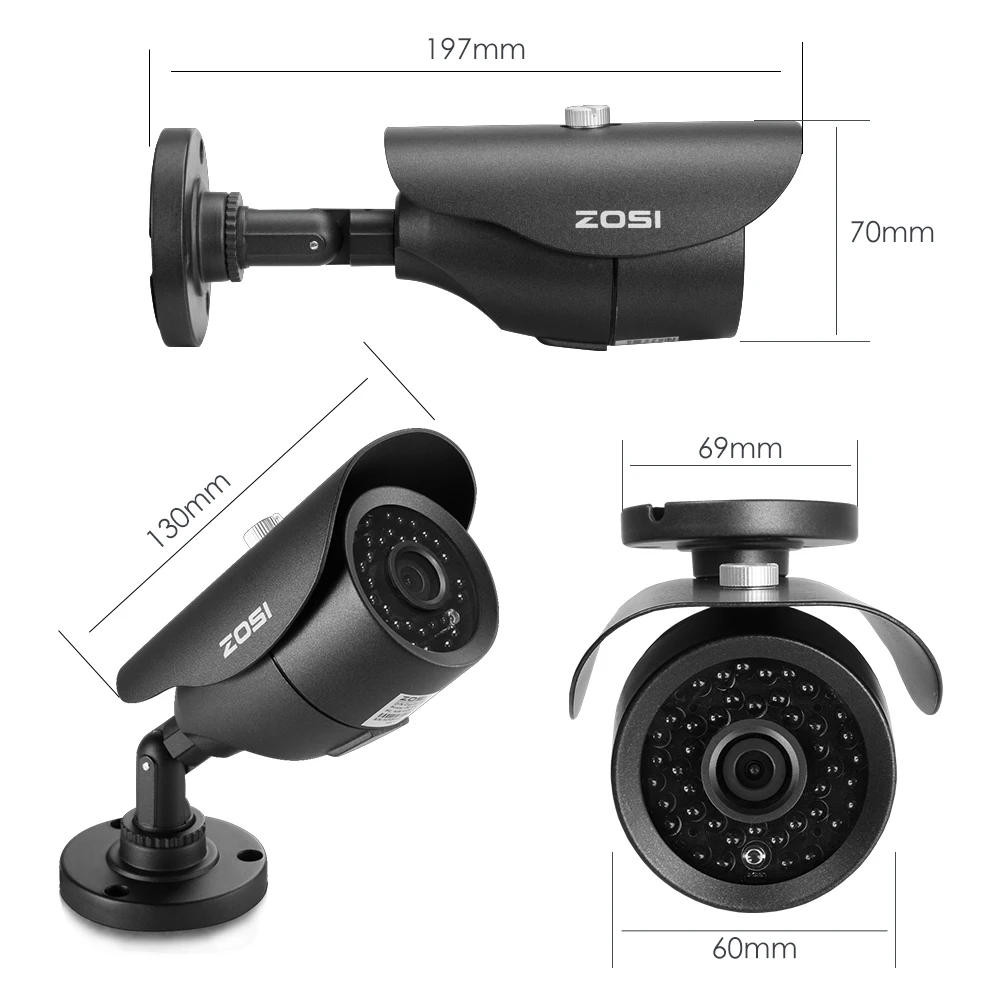 ZOSI HD-TVI 8CH 1080P DVR комплект 2.0MP камеры безопасности Система 8*1080P День ночного видения CCTV Домашняя безопасность без HDD