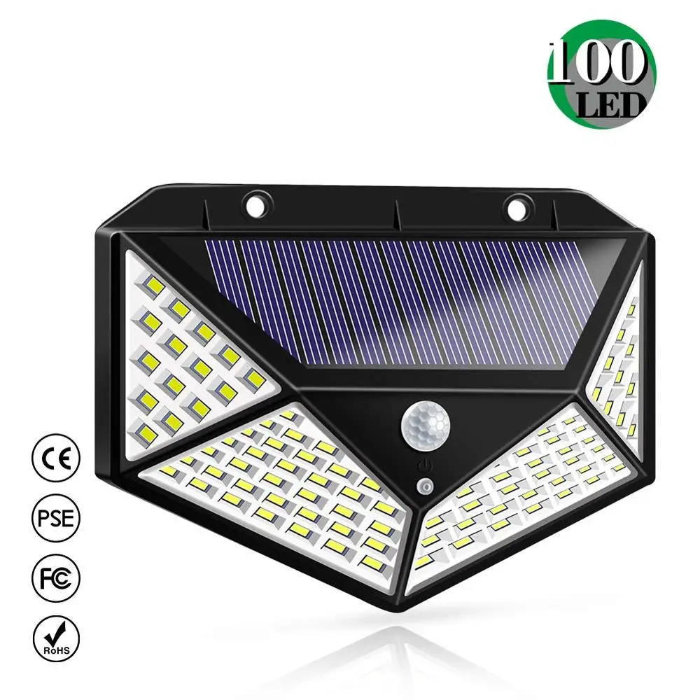 

Solar Light 2019 New Security Wall Light with 100 LEDs Motion Sensor Light IP65 Waterproof 3 Mode for Front Door Garage Patio