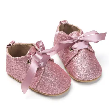 

Infant Toddler Glitter Soft Shoes Baby Boy Girl Bow Gold silver Leopard Shoes Prewalker 0-18 Months