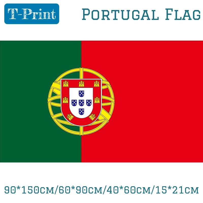 

Free shipping 90*150cm/60*90cm/40*60cm/15*21cm Portugal Flag 3x5ft National Flag For World Cup / National Day / Olympic Games