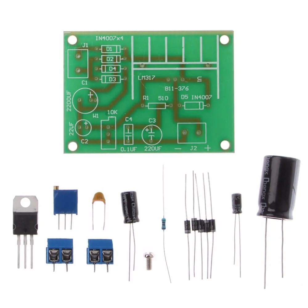 LM317 регулируемый блок питания с выпрямленным входом AC DC DIY Kit интегральные схемы и Прямая поставка