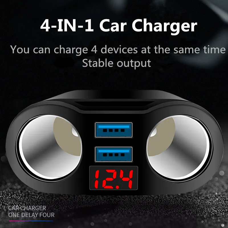 VIKEFON Usb شاحن سيارة 3.1A سيارة ولاعة السجائر المقبس الفاصل التوصيل LED سيارة مهايئ شاحن 90 W كشف للهاتف MP3 DVR