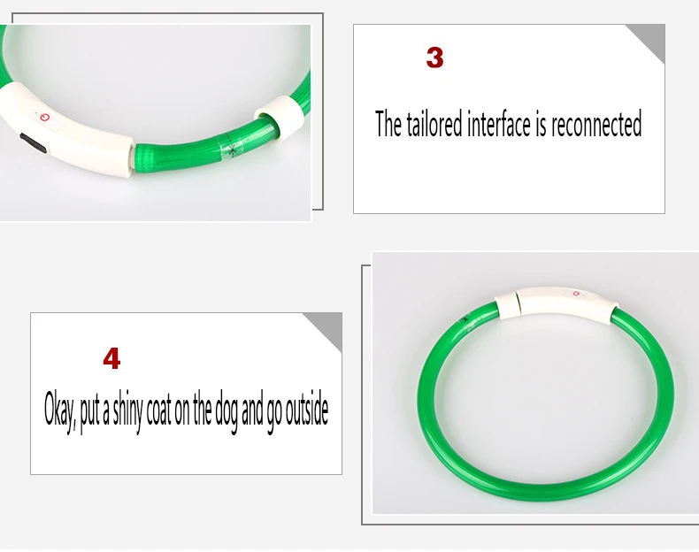 Светодиодный светильник-ошейник для собак, заряжаемый от USB, светящиеся ошейники для собак, светящиеся ошейники для домашних животных с ночной зарядкой, ошейники для маленьких, средних и больших собак