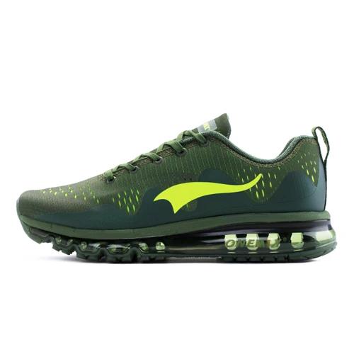 Новинка onemix Air, мужские спортивные кроссовки для бега, амортизирующие, дышащие, массажные кроссовки для мужчин, спортивная обувь,, мужская спортивная Уличная обувь - Цвет: green