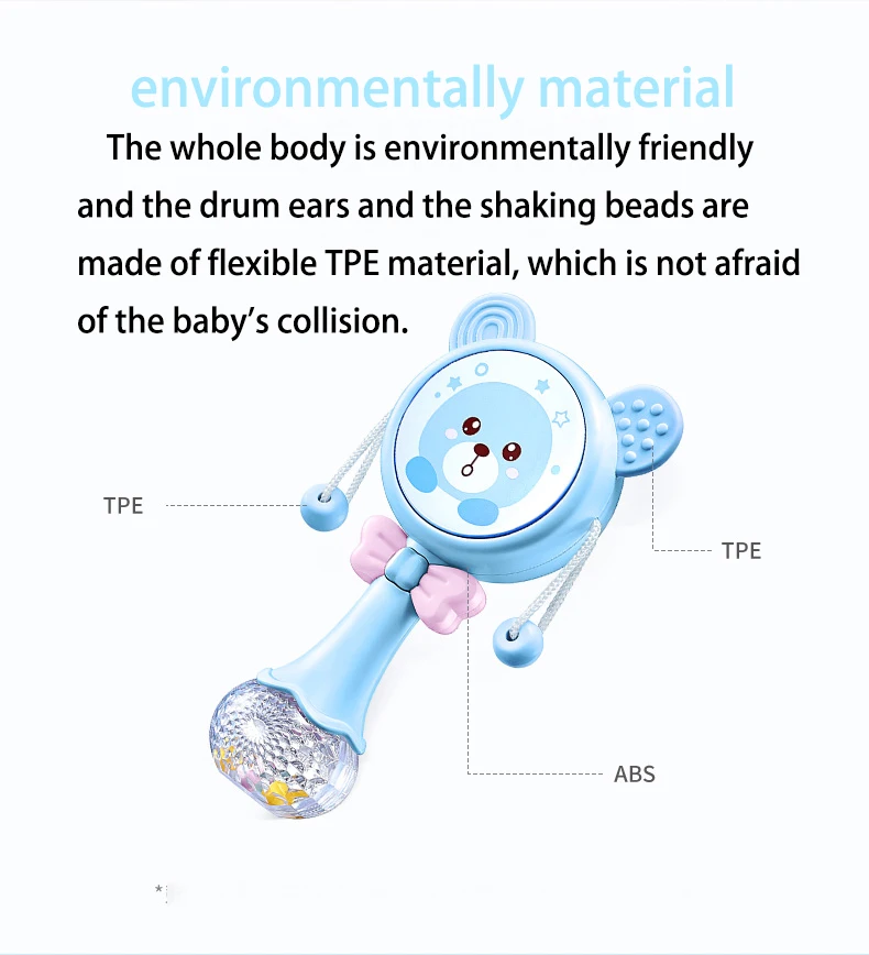 matern'ella Muti-function Baby Rattle& Teether Toys Intelligence Hand Bell Rattle Educational Bell Music Learning Toys Gifts