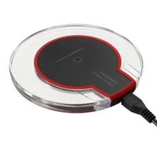 Ультра-тонкий кристалл K9 Беспроводное зарядное устройство Qi Быстрая зарядка Беспроводная Зарядная база передатчик круглый для мобильного телефона с розничной коробкой