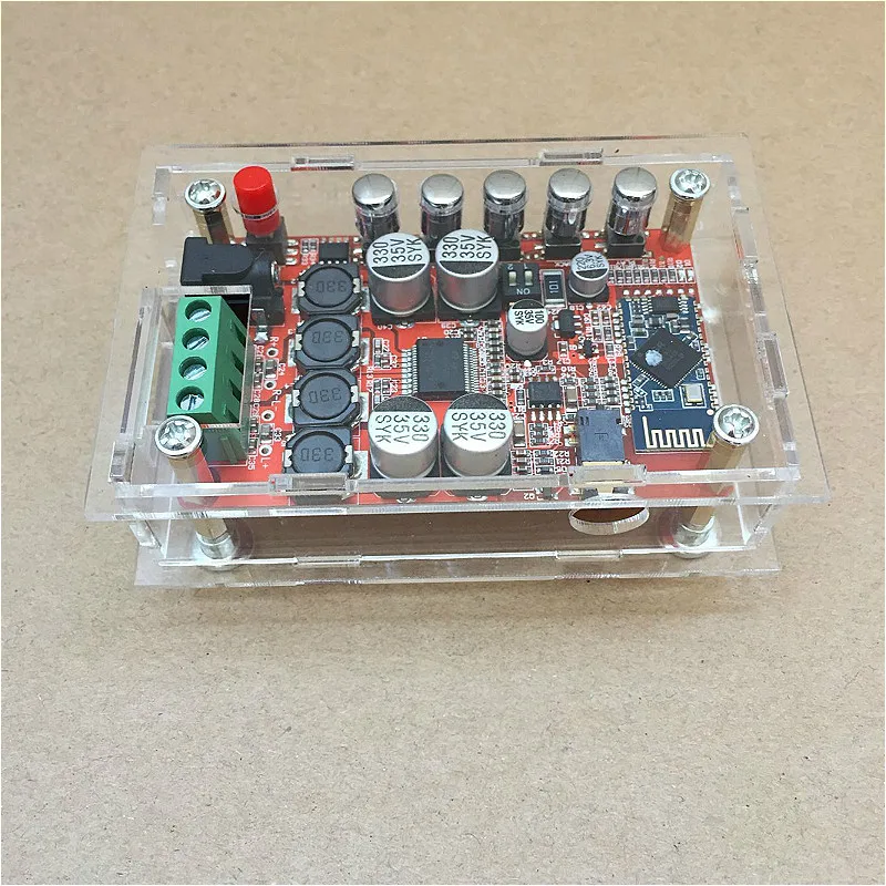 Новый TDA7492P 2X50W Bluetooth 4 0 плата модуля усилителя аудиоприемника + чехол красный|receiver