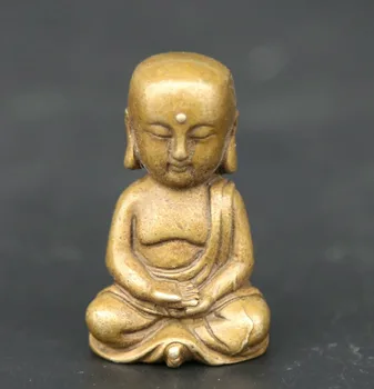 

1.4"Collect Chinese Buddhism Bronze Ksitigarbha Boddhisattva Boddhisattva Statue