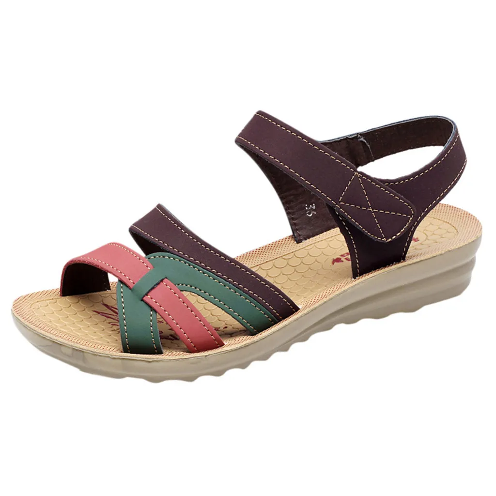 Sandals Women Ladies Summer Fashion Leather Sandals Wedges Comfort Big Size Summer Shoes Women Beach Sandal zapatos de mujer