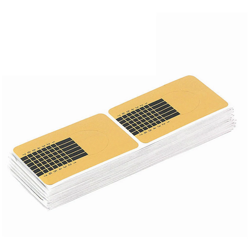 

100Pcs Square Nail Guide Form Sticker Practical Nail Paper Holder Nail Extention Tips For Uv Gel Nail Manicure Colorful