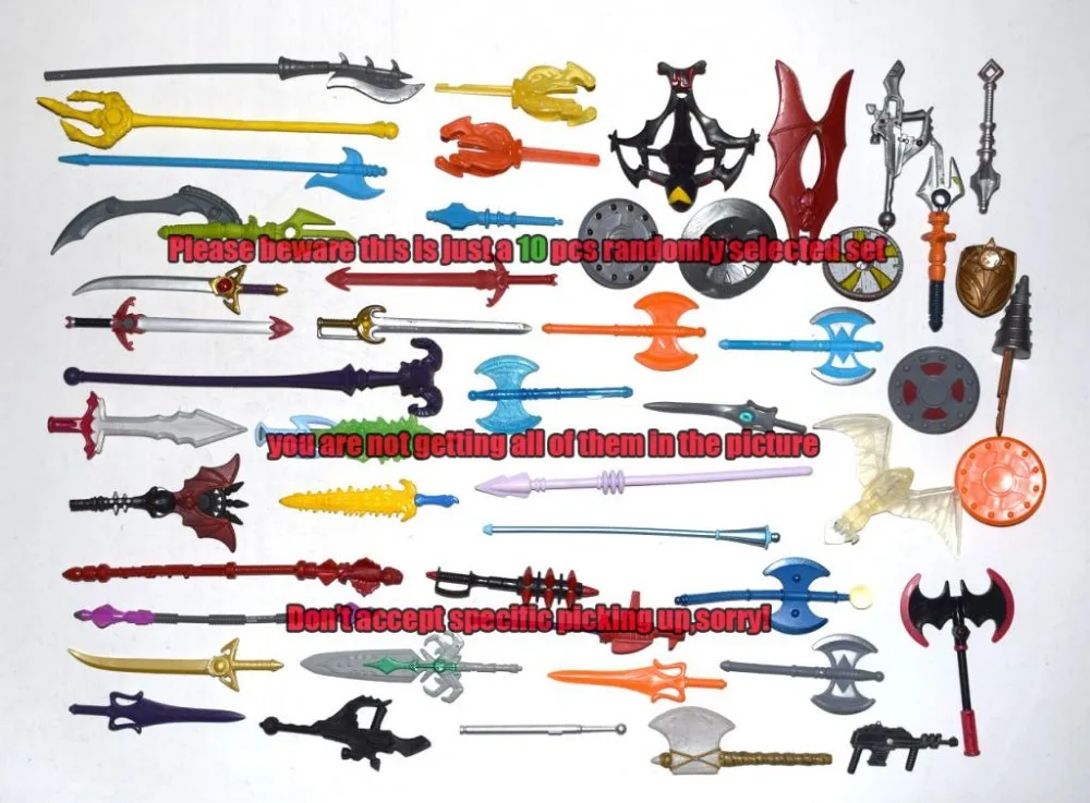 

Lot of 10 Random He-man Motu Classics Figure Weapon Accessory