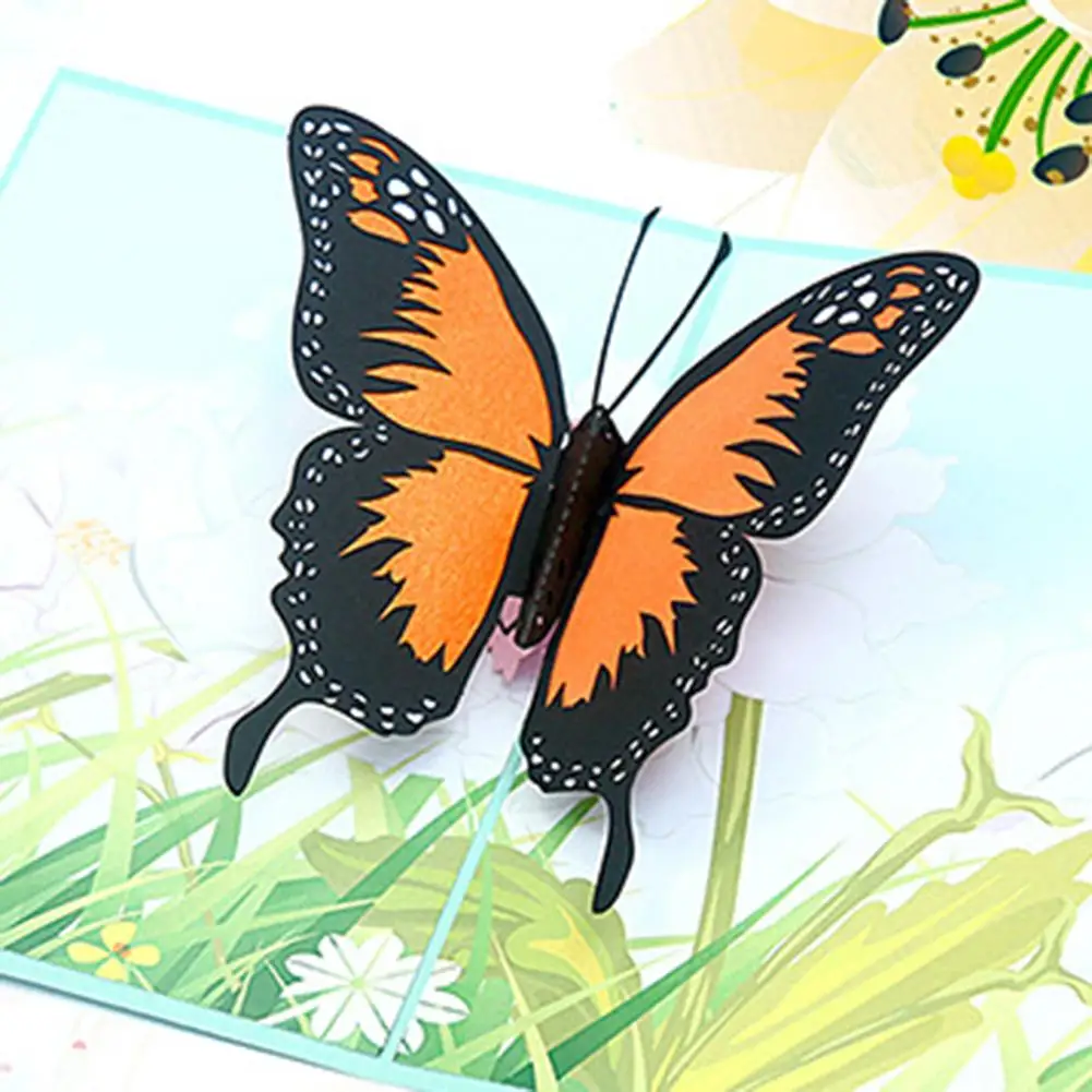 

Hollow Butterfly Style 3D Pop Up Filding Type Greeting Card Paper Cut Handmade Cards Carton Style