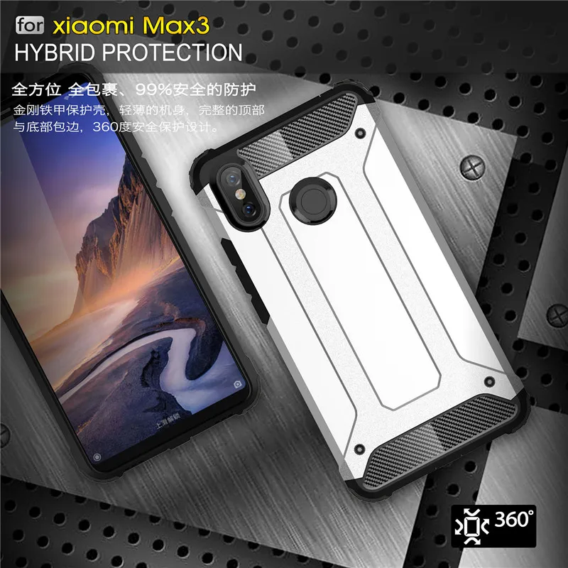 

Shockproof Shell For Xiaomi Mi Max 3 Case Armor Hard Mobile Phone Case For Xiaomi MAX 3 Mi Max3 Cover Hybrid Protective Back