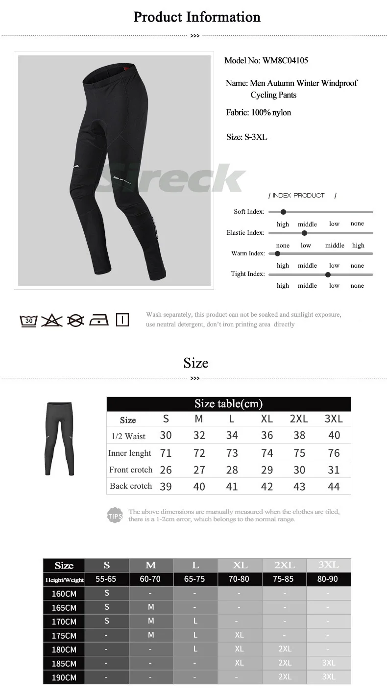 Santic Men Winter Padded Cycling Tights Fleece Breathable Keep Warm Bicycle Bike Sponge Padded Pants Long Downhill Bike Pants