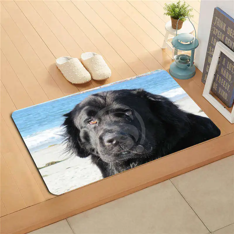 W530l24 Custom Newfoundland Dog Watercolor Painting Doormat Home