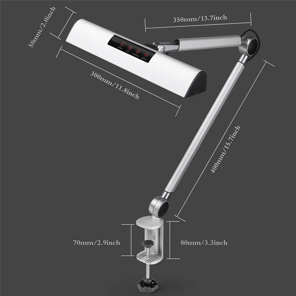 A509S LED Swing Arm Architect Desk Lamp Clamp ,8.4W Drafting LED Lamp for Reading/Working (2 Lighting Modes,4 level Dimmable)