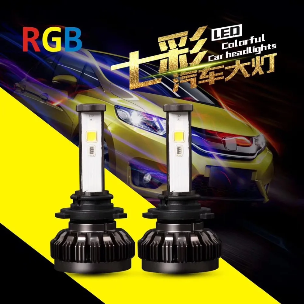 RGB car LED Headlight 40W 6000LM H1 H3 H4 H7 H8/H11 9005 9006 880 9012