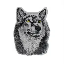 Серый волк вышивка нашивки животное железо на одиночной нашивки с изображением волка на заказ аппликации крутые наклейки на предметы одежды, шляпы сумки DIY значок