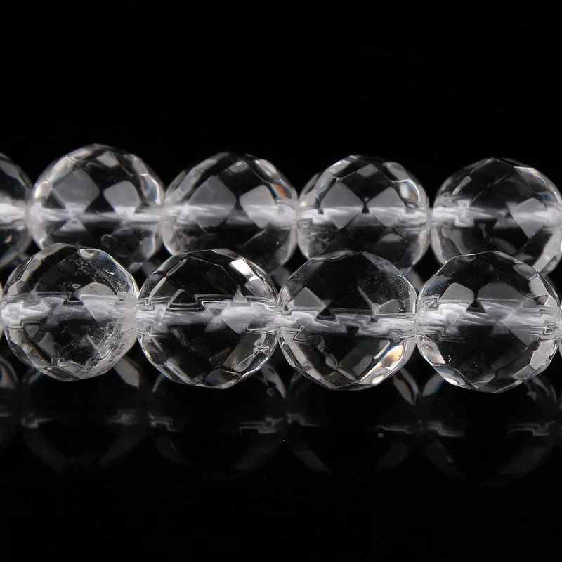 

4-14mm Round faceted White Rock Quartz Beads Natural Clear Crystal Beads For Jewelry Making beads 15'' DIY Beads Trinket